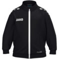 JAKO Polyestervest One Bambini 9300B in Zwart, sportief en functioneel polyestervest voor kinderen, gemaakt van gerecycled materiaal, met ribboorden en praktische zijzakken, ideaal voor training, vrije tijd en dagelijks gebruik. JAKO Teamline One