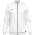 JAKO Polyestervest One 9300 in wit, sportieve en functionele polyesterjas van gerecycled materiaal, met ribboorden en zijzakken, ideaal voor training, vrije tijd en dagelijks gebruik. JAKO Teamline One