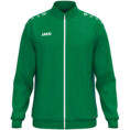 JAKO Polyestervest One 9300 in Sportgroen, sportieve en functionele polyesterjas van gerecycled materiaal, met ribboorden en zijzakken, ideaal voor training, vrije tijd en dagelijks gebruik. JAKO Teamline One