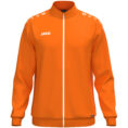 JAKO Polyestervest One 9300 in oranje, sportieve en functionele polyesterjas van gerecycled materiaal, met ribboorden en zijzakken, ideaal voor training, vrije tijd en dagelijks gebruik. JAKO Teamline One