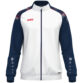 JAKO Polyestervest Sonic 9326 in wit/marine/rood, modern en functioneel polyesterjack met schouderprint en JAKO-stippen, duurzaam, ademend en ideaal voor training, vrije tijd en sportieve activiteiten. JAKO Teamline Sonic