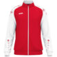JAKO Polyestervest Sonic 9326 in rood/wit, modern en functioneel polyesterjack met schouderprint en JAKO-stippen, duurzaam, ademend en ideaal voor training, vrije tijd en sportieve activiteiten. JAKO Teamline Sonic