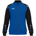 JAKO Polyestervest Sonic 9326 in royal/zwart, modern en functioneel polyesterjack met schouderprint en JAKO-stippen, duurzaam, ademend en ideaal voor training, vrije tijd en sportieve activiteiten. JAKO Teamline Sonic