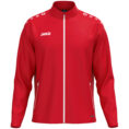 JAKO Vrijetijdsvest One 9800 in rood, modern en sportief vrijetijdsjack van 100% gerecycled polyester, ademend, duurzaam en ideaal voor dagelijks gebruik, reizen en actieve ontspanning. JAKO Teamline One