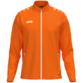JAKO Vrijetijdsvest One 9800 in oranje, modern en sportief vrijetijdsjack van 100% gerecycled polyester, ademend, duurzaam en ideaal voor dagelijks gebruik, reizen en actieve ontspanning. JAKO Teamline One