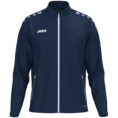 JAKO Vrijetijdsvest One 9800 in Marine, modern en sportief vrijetijdsjack van 100% gerecycled polyester, ademend, duurzaam en ideaal voor dagelijks gebruik, reizen en actieve ontspanning. JAKO Teamline One
