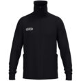 JAKO Tracksuite jas Wardrobe 9861 in zwart, sportieve retro tracksuit jas met geribde kraag en mouwboorden, hoog draagcomfort, praktische zijzakken en duurzame materialen, ideaal voor training en dagelijks gebruik. JAKO Teamline Wardrobe