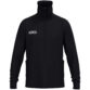 JAKO Tracksuite jas Wardrobe 9861 in zwart, sportieve retro tracksuit jas met geribde kraag en mouwboorden, hoog draagcomfort, praktische zijzakken en duurzame materialen, ideaal voor training en dagelijks gebruik. JAKO Teamline Wardrobe