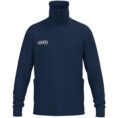 JAKO Tracksuite jas Wardrobe 9861 in marine, sportieve retro tracksuit jas met geribde kraag en mouwboorden, hoog draagcomfort, praktische zijzakken en duurzame materialen, ideaal voor training en dagelijks gebruik. JAKO Teamline Wardrobe